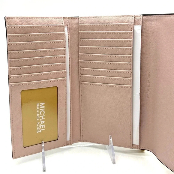 Michael Kors Large Trifold Wallet Vanilla/Brown (NWT) - Picture 8 of 10